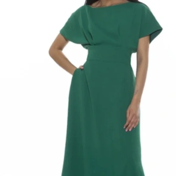 slim fit dress slacks Alexia Admor Gracie A-Line Dress, 6 / Green